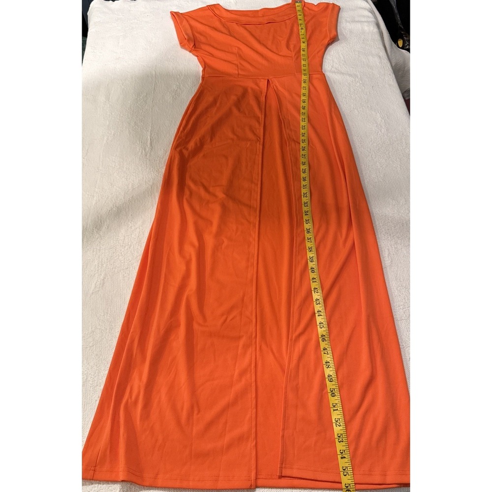 NEW Women's Orange DRESS over Cover Up Summer Party Beach Sundress Size SMALL‎ - Picture 4 of 5